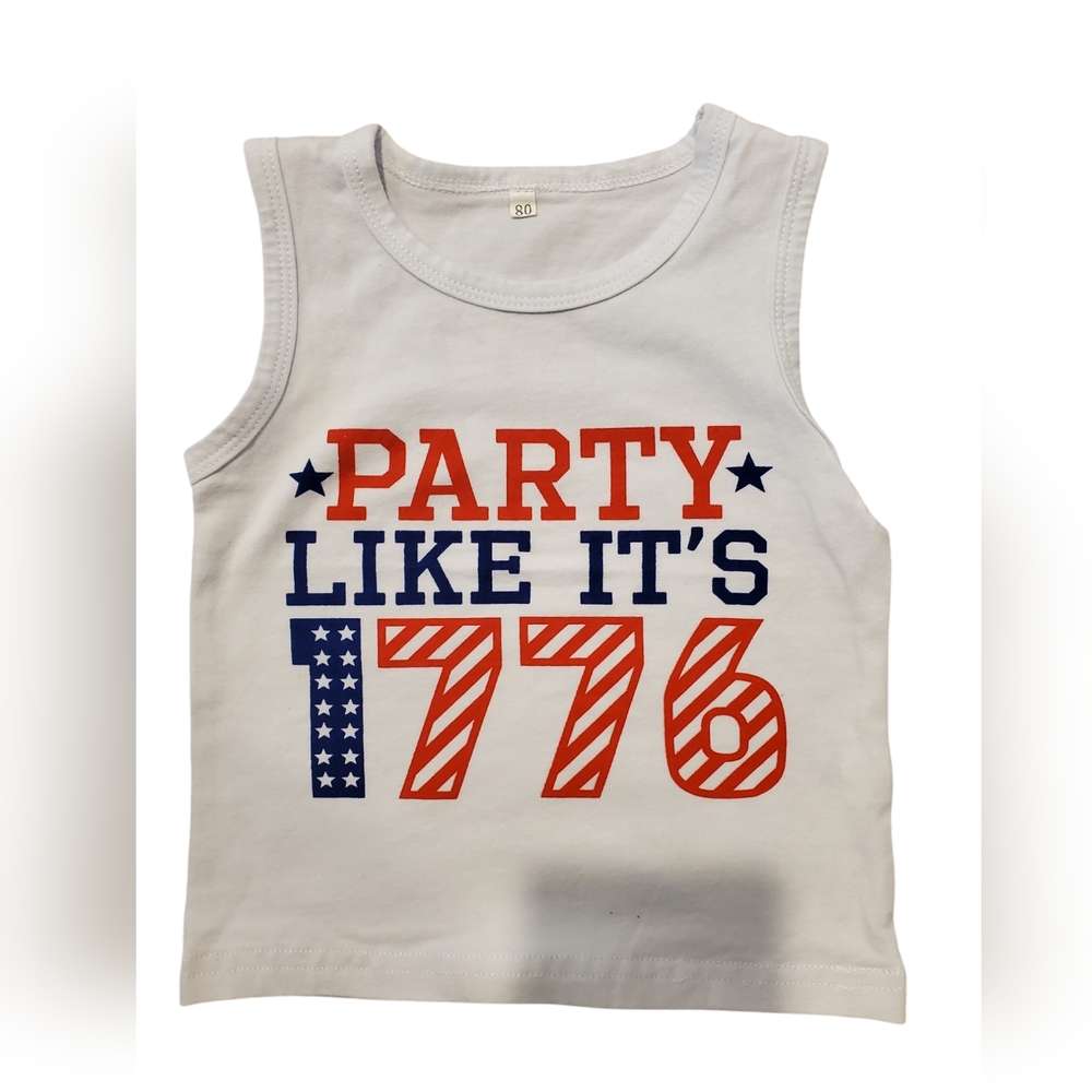 Patriotic Tank Top - White, Red, Blue